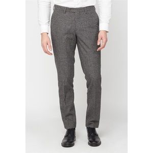 Charcoal Grey Puppytooth Wool Trousers